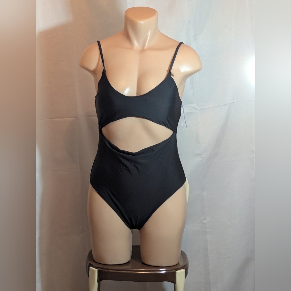 Miss Adola One Piece Black Size Large  With Sarong NWT